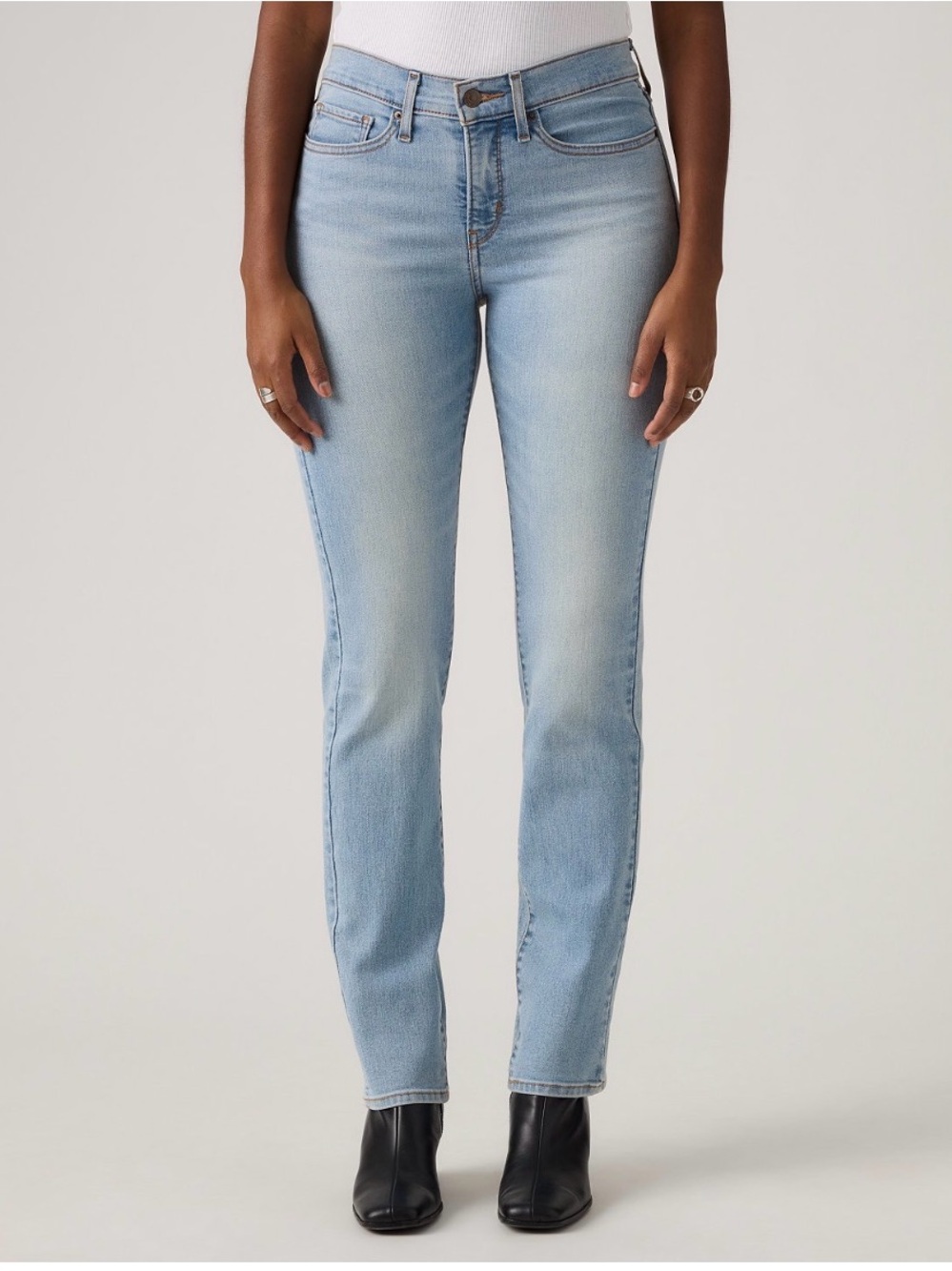 Levi's Light Blue 314 Shaping Straight Leg Mid Rise Tummy Slimming Jeans Size 30